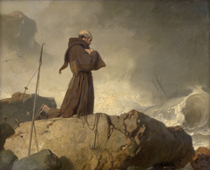 Lot 6044, Auction  122, Lessing, Carl Friedrich, Betender Mönch auf einem Felsen in der stürmischen See