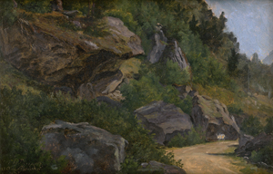 Lot 6056, Auction  122, Papperitz, Gustav Friedrich, Weg durch eine felsige Landschaft in Romsdal, Norwegen