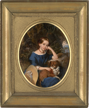 Los 6084 - Kindermann, Adolph Dietrich - Porträt eines Mädchens mit kleinem Hund - 1 - thumb