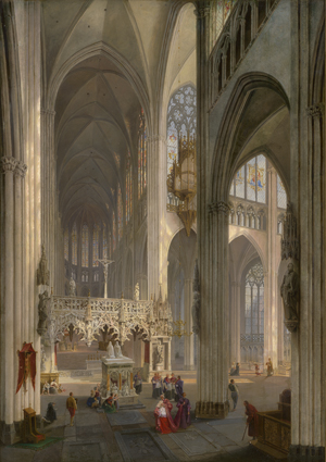 Lot 6100, Auction  122, Génisson, Jules Victor, Innenansicht der Kathedrale Saint-Denis in Paris