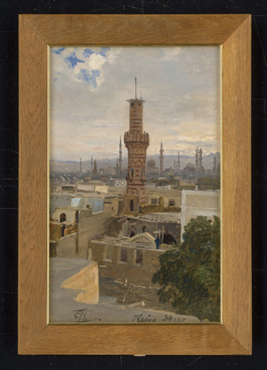 Los 6150 - Koerner, Ernst Carl Eugen - Blick über die Dächer von Kairo mit zahlreichen Minaretten und Moscheen aus dem Sheppard Hotel - 2 - thumb