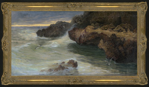 Los 6167 - Spaun, Paul von - Die Küste von Capri bei Dämmerung, auf den Felsen eine Nixe - 1 - thumb