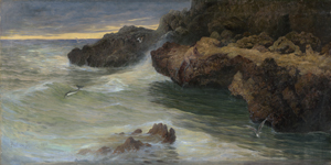 Los 6167 - Spaun, Paul von - Die Küste von Capri bei Dämmerung, auf den Felsen eine Nixe - 0 - thumb