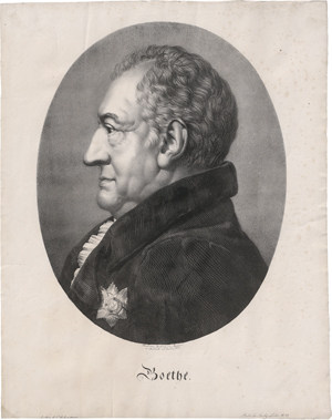 Lot 6319, Auction  122, Jacob, Nicolas-Henri, Portrait Johann Wolfgang von Goethes im Profil nach links