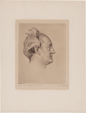 Lot 6355, Auction  122, Orlik, Emil, Portrait Gerhart Hauptmann (Kopf im Profil nach rechts)