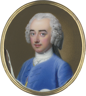 Lot 6445, Auction  122, Rouquet, Jean André, Miniatur Portrait eines jungen Mannes in blauer Jacke
