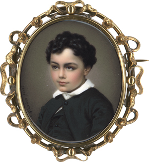 Lot 6451, Auction  122, Glardon, Charles, Portrait Miniatur eines kleinen Jungen in dunkelgrauer Jacke und Weste
