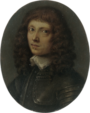 Lot 6459, Auction  122, Britisch, um 1650. Miniatur Portrait eines jungen Mannes in Rüstung mit weißem Kragen