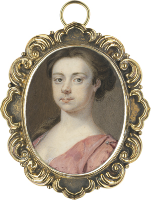 Lot 6464, Auction  122, Richter, Christian, Miniatur Portrait eines Mädchens in rosa Kleid genannt Lady Frances Burgoyne