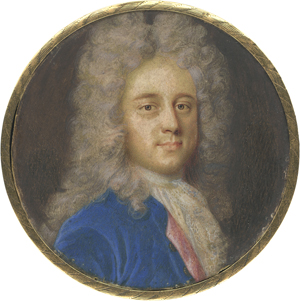 Lot 6465, Auction  122, Arlaud, Benjamin, Miniatur Portrait eines jungen Mannes mit Allongeperücke in blauer Jacke