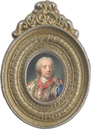 Lot 6467, Auction  122, Österreichisch oder Französisch, um 1743. Miniatur Portrait des Karl Alexander, Herzog von Lothringen, in Harnisch mit Goldenem Vlies