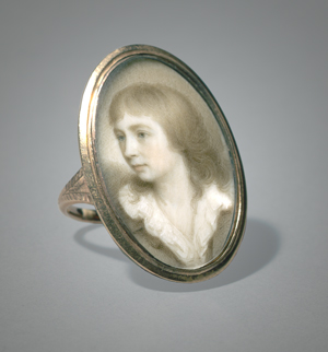 Lot 6478, Auction  122, Robertson, Charles, Ring Miniatur Portrait eines zur Seite blickenden Jungen mit langem Haar
