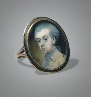 Lot 6479, Auction  122, Engleheart, George, Ring Miniatur Portrait eines jungen Mannes in beiger Jacke