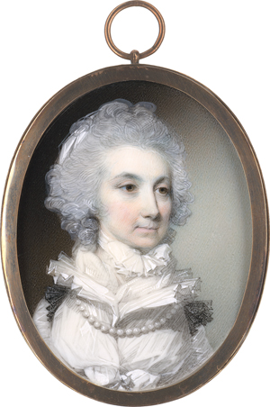 Lot 6481, Auction  122, Engleheart, George, Miniatur Portrait einer Frau in weißem Kleid mit Perlenkette