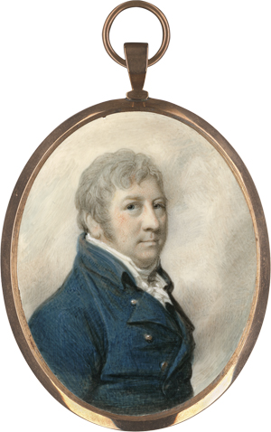 Lot 6482, Auction  122, Cosway, Richard, Miniatur Portrait des Digby Hamilton, in blauer Jacke, vor Wolkenhimmel