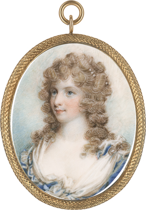 Lot 6487, Auction  122, Shelley, Samuel, Miniatur Portrait einer jungen Frau in blauem Kleid