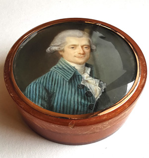 Los 6511 - Rouvier, Pierre - Umkreis - Miniatur Portrait eines jungen Mannes in blau gestreifter Jacke - 1 - thumb