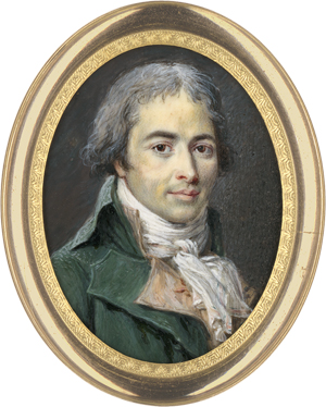 Lot 6516, Auction  122, Capet, Marie-Gabrielle - zugeschrieben, Miniatur Portrait eines jungen Mannes in grüner Jacke und beiger Weste