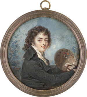 Lot 6530, Auction  122, Heinsius, Johann Julius, Miniatur Portrait eines Künstlers mit Palette in der linken Hand
