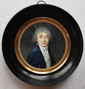 Los 6534 - Augustin, Jean-Baptiste Jacques - Schule - Miniatur Portrait eines jungen Mannes mit gepudertem Haar, in Blau - 1 - thumb