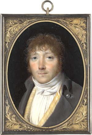 Los 6538 - Isabey, Jean-Baptiste - Miniatur Portrait eines jungen Mannes in graubrauner Jacke und gelber Weste - 0 - thumb