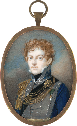 Los 6569 - Daffinger, Moritz Michael - Miniatur Portrait eines jungen Offiziers mit Orden, vor Wolkenhintergrund - 0 - thumb