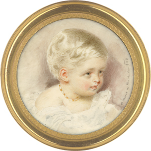 Los 6570 - Thoma, Bertha Maria Theresia - Miniatur Portrait eines blonden Kindes mit Halskette, nach Kriehuber - 0 - thumb