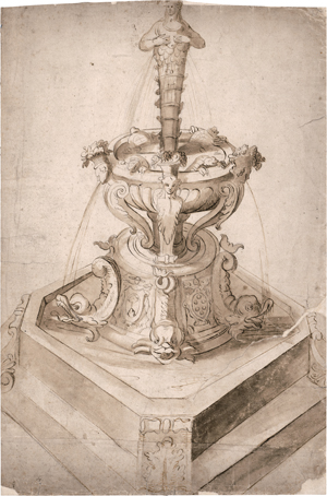 Lot 6646, Auction  122, Italienisch, 16. Jh. Entwurf für einen Brunnen mit Diana von Ephesos