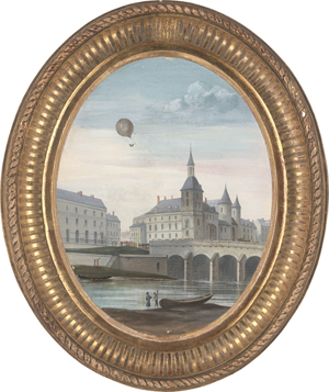 Lot 6703, Auction  122, Blarenberghe, Louis-Nicolas van, Montgolfiere über Paris