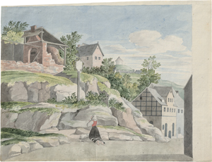 Lot 6711, Auction  122, Olivier, Heinrich, Fränkische Landschaft mit betender Bäuerin