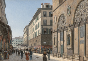 Los 6720 - Canella, Carlo - zugeschrieben - Die Via dei Calzaiuoli nach Süden zur Piazza della Signoria mit Orsanmichele rechts - 0 - thumb