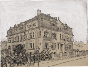 Los 6797 - Wien - um 1911. Ansicht der Jugendstilfassade des Hauses Neubaugasse 8 im 7. Wiener Gemeindebezirk - 1 - thumb