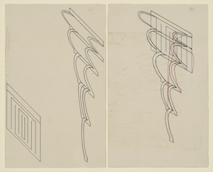 Lot 7074, Auction  122, Meyer-Bergner, Lena, Textiler Entwurf (für Teppich); Kurvenübungen