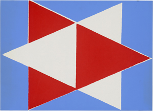 Lot 7193, Auction  122, Glöckner, Hermann, Rot und Weiß, ineinander, auf Blau