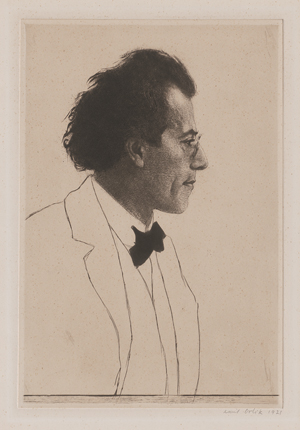 Lot 8005, Auction  122, Orlik, Emil, Portrait Gustav Mahler (Brustbild im Profil nach rechts)