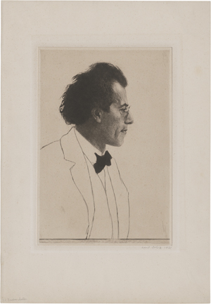 Los 8005 - Orlik, Emil - Portrait Gustav Mahler (Brustbild im Profil nach rechts) - 1 - thumb