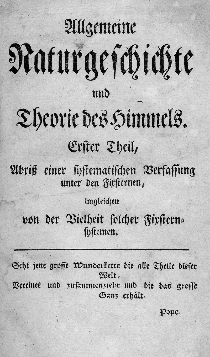 Lot 2160, Auction  122, Kant, Immanuel, Allgemeine Naturgeschichte und Theorie des Himmels