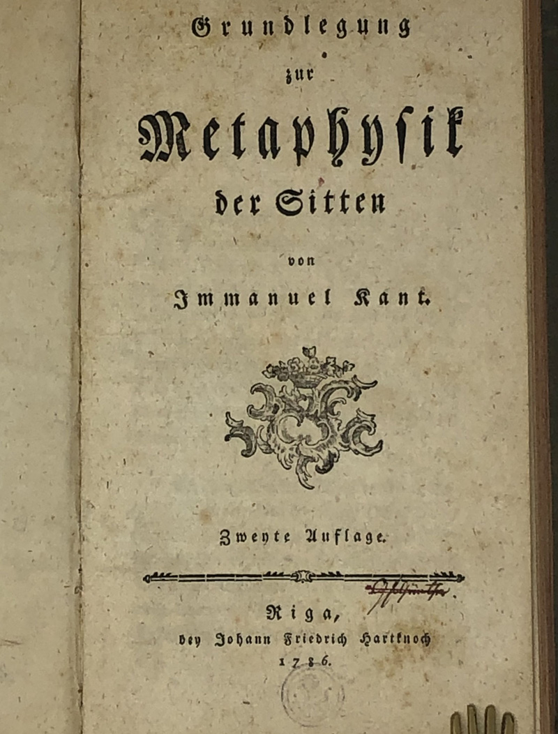 Kant, Immanuel Grundlegung zur Metaphysik der Sitten