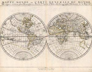 Lot 19, Auction  123, Sanson, Nicolas, Mappe-Monde, ou carte generale du Monde