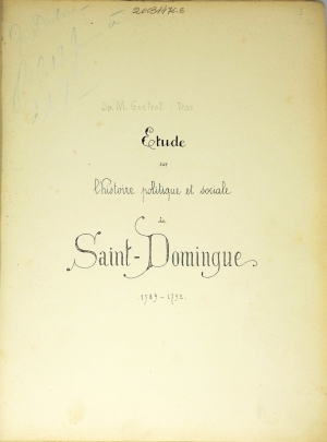 Los 42 - Guetrot, Maixent - Etude sur l'histoire politique et sociale de Saint-Domingue  - 3 - thumb