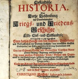 Los 108 - Kelch, Christian - Liefländische Historia - 0 - thumb
