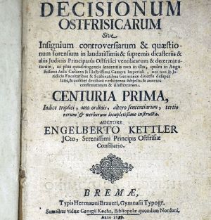 Los 198 - Kettler, Engelbert - Decisionum Ostfrisicarum  - 0 - thumb