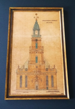 Los 224 - Damlitz, J. V. - Garnisonkirche in Potsdam. Kolorierte Schnittzeichnung - 1 - thumb