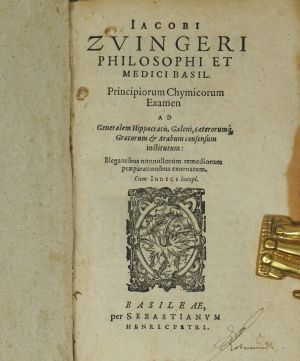 Lot 336, Auction  123, Zwinger, Jakob, Principiorum Chymicorum Examen