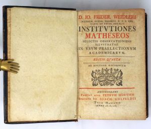 Lot 369, Auction  123, Weidler, Johann Friedrich, Institutiones matheseos