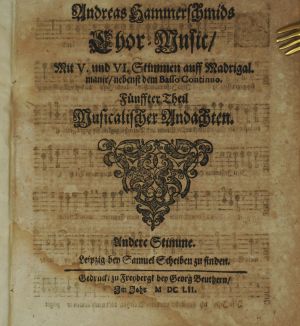 Lot 552, Auction  123, Hammerschmidt, Andreas, Chor-Music. 1652