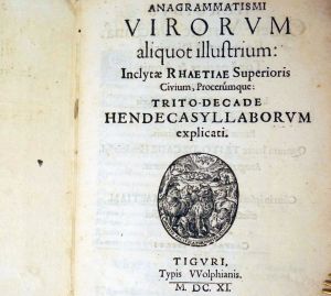 Lot 601, Auction  123, Waser, Kaspar, Anagrammatismi virorum aliquot illustrium