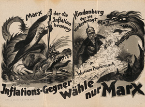 Lot 609, Auction  123, Schwartz, Hans, Inflations-Gegner wähle nur Marx. Plakat