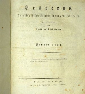 Lot 2073, Auction  123, Hesperus - Hrsg., Encyclopädische Zeitschrift für gebildete Leser