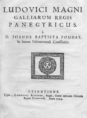 Lot 2114, Auction  123, Pouhat, Joanne Baptista, Ludovici magni Galliarum regis panegyricus